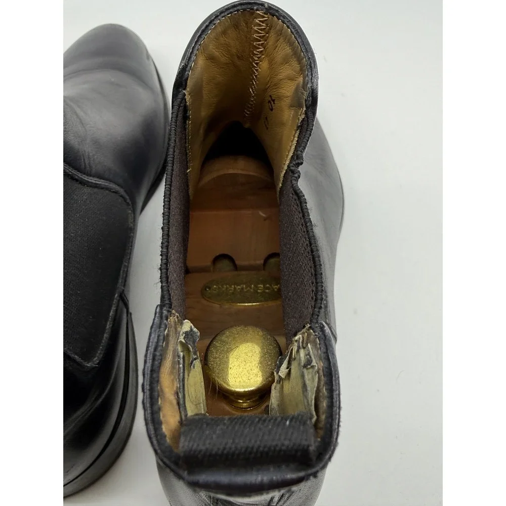 Ace Marks Mens Black Leather Chelsea‎ Boots Handcrafted in Italy Size 10 D